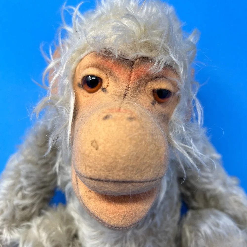 Steiff‎ Parian Monkey Coco 14 Inch Beige Vintage Jointed Mohair Rare Plush Toy